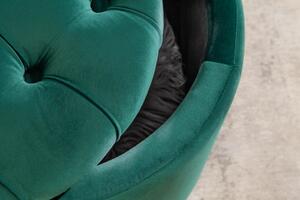 Taburet MODERN BAROCCO 50 CM tmavě zelený samet Nábytek | Doplňkový nábytek | Taburety