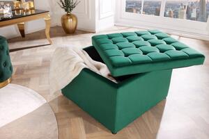 Taburet MODERN BAROCCO S ÚP 60 CM smaragdově zelený samet Nábytek | Doplňkový nábytek | Taburety