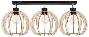 Light for home - Moderní svítidlo v skandinávském stylu s dřevěnými nastavitelnými stínidly TIMBER 2359/3LP, 3x60W, E27, Černá