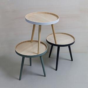 Béžový Dřevěný konferenční stolek Sasha ø 41 × 40,5 cm WOOOD