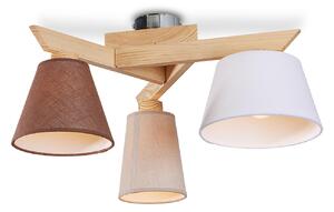 Light for home - Dřevěný přisazený lustr 40088 "YOKE", 3X40W, E14, přírodní borovice