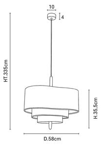 MARKET SET Oblázková textilní závěsná lampa krémová Ø 58 cm