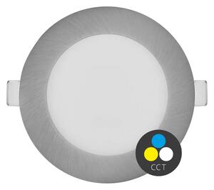 EMOS Stříbrný vestavný LED panel kulatý 120mm 7W CCT Premium ZD1223