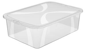 Rotho Úložný univerzální box, transparentní krabice s víkem, Rotho LONA, 29l