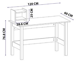 PC stolek Mikima 3 (bílá + ořech). 1094984