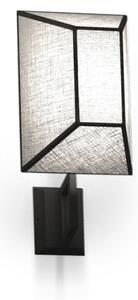 Light for home - Nástěnné moderní světlo s textilním stínidlem v bílé barvě, model 40001 "Roof", 1x15W, E27, Černá