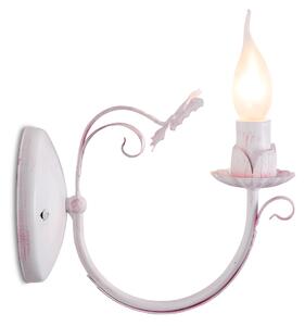 Light for home - Kovové nástěnné svítidlo v bílé barvě a růžovou patinou 20901 