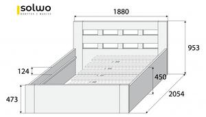 Masivní postel INA - Solwo Design Materiál: Buk cink, Povrchová úprava: Olej odstín BO104, Specifikace: 120x200