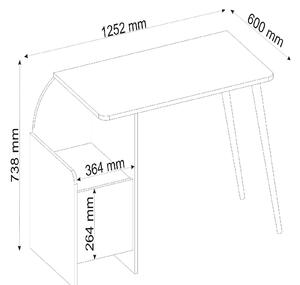Psací stolek Somimi 4 (ořech světlý + béžová). 1095009