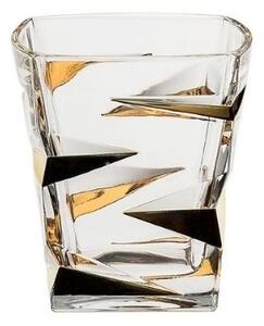 Bohemia Crystal Sklenice na whisky Zig Zag Gold 300ml (set po 6ks)