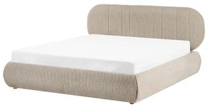 Postel s úložným prostorem Tkanina CAMPAN 160 x 200 cm Taupe