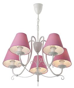 Light for home - Závěsný lustr na řetězu s růžovými stínítky 13605 