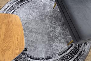 Makro Abra Kulatý koberec pratelný MIRO 51254.802 Mramor Řecký vzor protiskluzový šedý černý Rozměr: průměr 200 cm