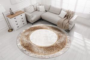 Makro Abra Kulatý koberec pratelný MIRO 51236.807 Mramor Řecký vzor protiskluzový béžový zlatý Rozměr: průměr 120 cm