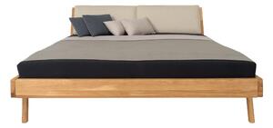 Masivní dubová postel Bosfor 160x200 s látkovým čelem