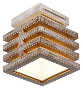 Light for home - Dřevěné stropní svítidlo v bílo zlatém provedení 18601 "HOUSTON", 1x40W, E27, bílá, zlatá, patina