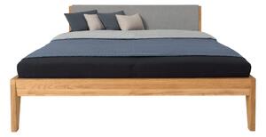 Dubová masivní postel King 90x200 cm s látkovým čelem