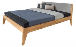 Dubová masivní postel King 180x200 cm s látkovým čelem (více variant velikostí)