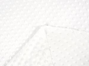 Dětská látka Minky 3D puntíky MKP-016 Krémově bílá - šířka 150 cm