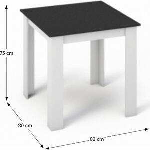 Tempo Kondela Jídelní stůl KRAZ 80x80, bílá/černá