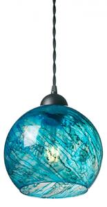 Light for home - Závěsné svítidlo na lanku se stínítkem z foukaného skla v modrém provedení 19603 