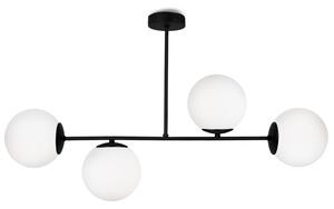 Light for home - Lustr na tyči s mléčně skleněnými kuličkami PALERMO 2390/4, 4x40W, E 14, Černá