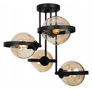 Light for home - Dekorativní lampa do interiéru se stínidly v medové barvě RING 2340/4/M, 4x60W, E27, Černá