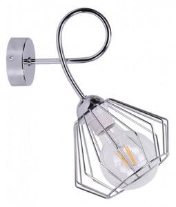 Light for home - Moderní nástěnné světlo s kovovým stínidlem v chromovém provedení Edison 1428/K, E27, Chrom