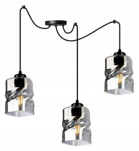 Light for home - Závěsná lampa, nastavitelná, moderní se skleněnými stínidly SPIDER NIKI 2195/3, 3x60W, E27, Černá