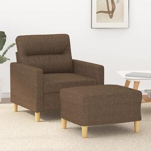 Křeslo s podnožkou hnědé 60 cm textil 3201068