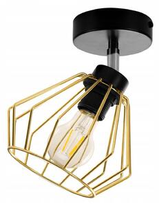 Light for home - Moderní stropní svítidlo s drátěným stínidlem ve stylu loft SANTOS 2211/1, E27, Zlatá