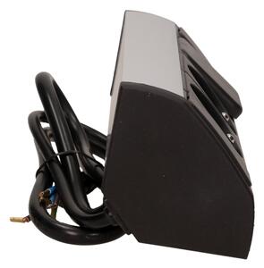 ORNO Rohový zásuvkový blok, 2x zásuvka 230 s vypínačem, černo-stříbrná barva