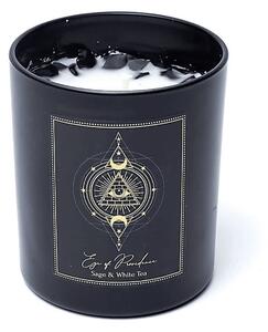 Manifestační svíčka - Eye of Providence - šalvěj a bíý čaj s černým obsidiánem