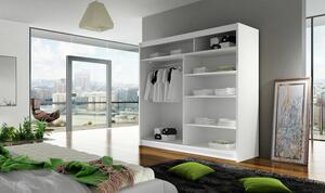 Casarredo - Komfort nábytek Šatní skříň BURGAS VI choco/zrcadlo