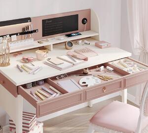 Nástavec na psací stůl Beauty - béžová/růžová