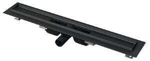 Alcadrain Odtokové žlaby - Sprchový žlab 1050 mm, s okrajem pro perforovaný rošt, černá mat APZ101BLACK-1050