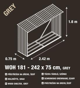 G21 WOH Přístřešek na dřevo 181 - 242 x 75 cm, zelený