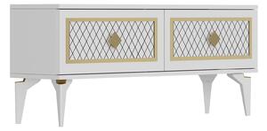 TV stolek/skříňka Mukanu (bílá + zlatá). 1095195