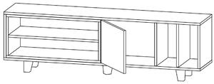 TV stolek/skříňka Losisa (dub + bílá). 1095203