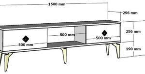 TV stolek/skříňka Kututa 2 (bílá + zlatá). 1095225