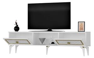 TV stolek/skříňka Kututa 2 (bílá + zlatá). 1095225