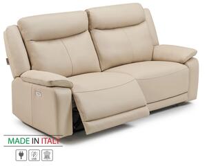 Kožená pohovka CONTINENTAL s elektrickou funkcí relax 2P, elektrické, cappuccino (cappuccino 313)