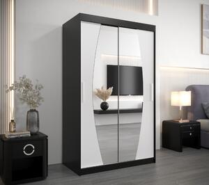 Šatní skříň Abi E0 Barva korpusu: Černá, Rozměry: 120 cm, Dveře: Bílá