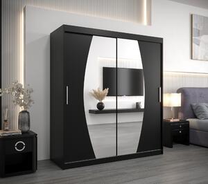 Šatní skříň Abi E0 Barva korpusu: Černá, Rozměry: 180 cm, Dveře: Černá