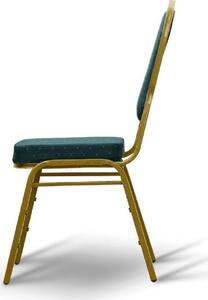 Tempo Kondela Konferenční židle ZINA 2 NEW stohovatelná, zelená/zlatý rám