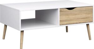 Falco Konferenční stolek Retro 384, se zásuvkou, bílá/dub