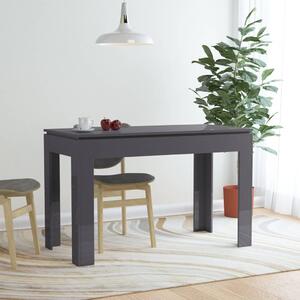 Jídelní stůl vysoký lesk šedý 120 x 60 x 76 cm dřevotříska