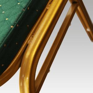 Tempo Kondela Konferenční židle ZINA 2 NEW stohovatelná, zelená/zlatý rám