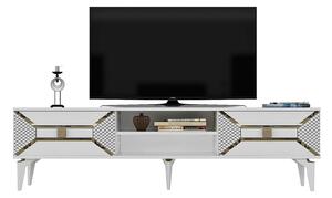 TV stolek/skříňka Velono (bílá + zlatá). 1095243