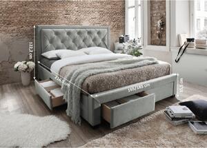 Tempo Kondela Čalouněná postel OREA 160x200, s úložným prostorem, šedohnědá